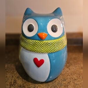 St. Nicholas Square Blue Heart Owl Cookie Jar Kohls
